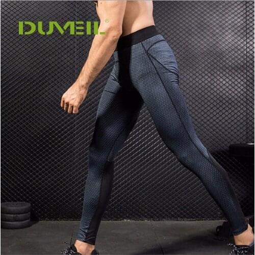 DUVEIL Male Compression Pants Mens 3D Three-Dimensional Printing PRO Fitness Running Training Quick Dry Stretch Pants Trousers