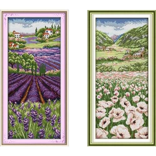 Lavender Champaign Painting Cross stitch kits Embroidery Cross Set Chinese Counted Cross Stitch Pattern 11CT Printed On Canvas