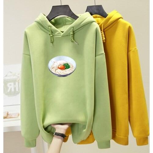 New Fashion Couples Food Ramen Noodle Print Hoodies Men Women Long Sleeve Winter Oversized Japanese Sweatshirts Pullover Tops