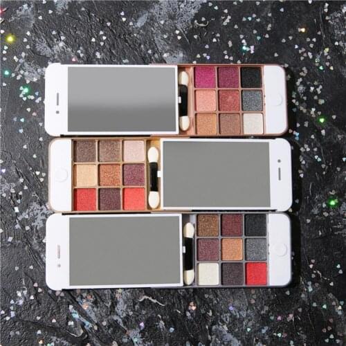 Eye Shadow Palette Mobile Phone Shape Glitter Eyeshadow Beauty Eye Shadow&Brush Pearl Matte Eye Shadow Palette Makeup Palette