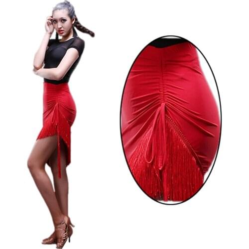 Latin Dance Dresses Fringe Skirt Salsa Tango Rumba Cha Ballroom Dancewear Standard Competition Costumes