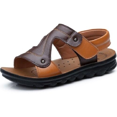 Teens 3-16 Years 2020 New Fashion Summer Big Kid Shoes Children Sandals For Boys Sandals Genuine Leather Non-Slip Beach Sandal