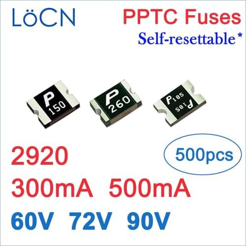 Fuses PPTC 2920 300mA 500mA 0.3A 0.5A 60V 72V 90V SMD self Resettable Made in china high quality 500pcs LoCN