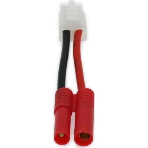 RCAWD 1x 50mm Male Tamiya And Gold-Plated Female 4.0 Banana Plug Connector Silicone Cable 14awg For Lipo Battery Charger XC0010