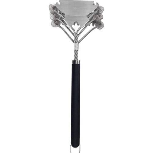 Barbeque Grill Scraper Wire Brush BBQ Grill Portable Extra Wide Scraper Clean Brush with Long Handle