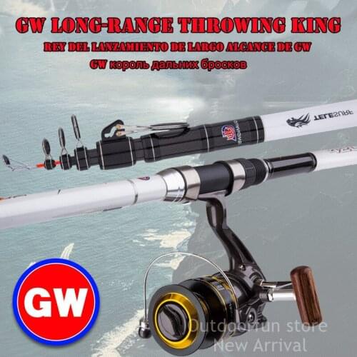 New Arrival Genuine Original GW Carbon fiber Fishing rod Rock Long throw Spinning pole Super hard Ultralight 3.6m 3.9m 4.2m 4.5m
