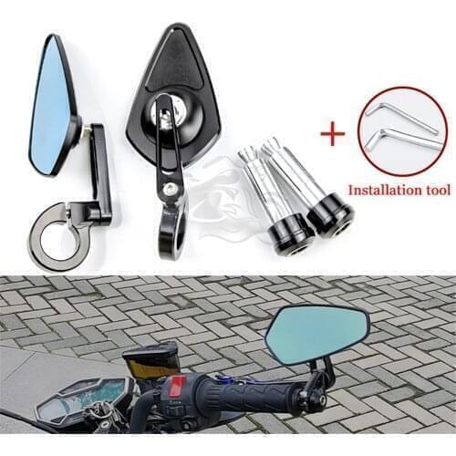 Fit For YAMAHA SUZUKI HONDA BMW DUCATI KAWASAKI Universal Motorcycle 22mm Handlebar End Side Rearview Rear View Mirrors