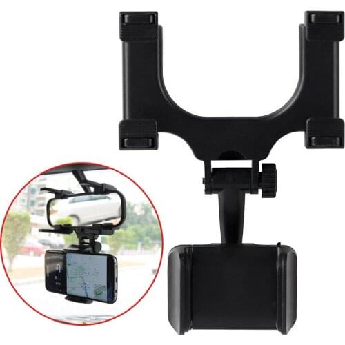 Universal Car Phone Holder Rearview Mirror Mount Smartphone Stand GPS 360 Degree Rotate Mobile Bracket Cell Phone Clip Support