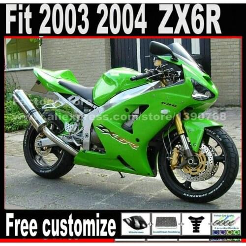 High quality fairing kit for 2003 2004 Kawasaki ZX6R Ninja 636 green ZX636 ZX-6R 03 04 Fairings set AN2