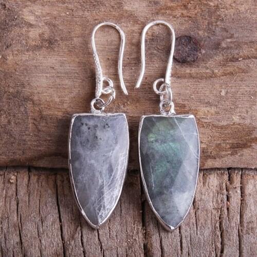 MD Fashion Jewelry Gray & Amazonite Natural Stone Drop Earrings For Women Earring