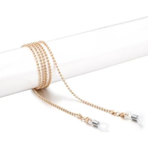 Chic Sunglasses Chain Women Metal Sunglasses Casual Pearl Beaded Eyeglass Chain Sunglasses Strap Cord Holder