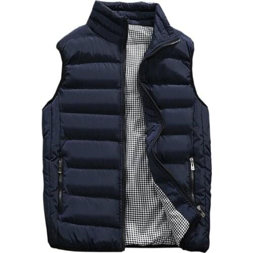 Casual Vest Men Autumn Winter Sleeveless Jackets Thick Vests Fashion Coats Chalecos Male Warm Cotton-Padded Waistcoat 5XL Gilet