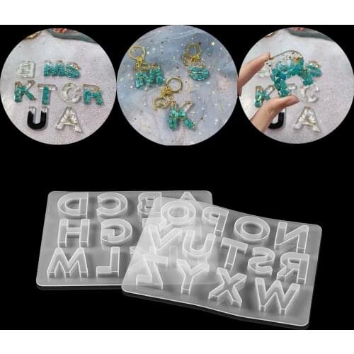 1pcs Crystal Epoxy Resin Mold Letter Numbers Silicone Pendant Casting Silicone Mold For DIY Handmade Crafts Jewelry Making Tools