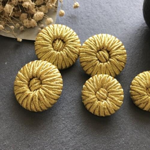 10pcs/bag Fashion Full Hand-woven Golden Buttons DIY Suit Dress Dance Clothes High-end Retro Decorative Buttons