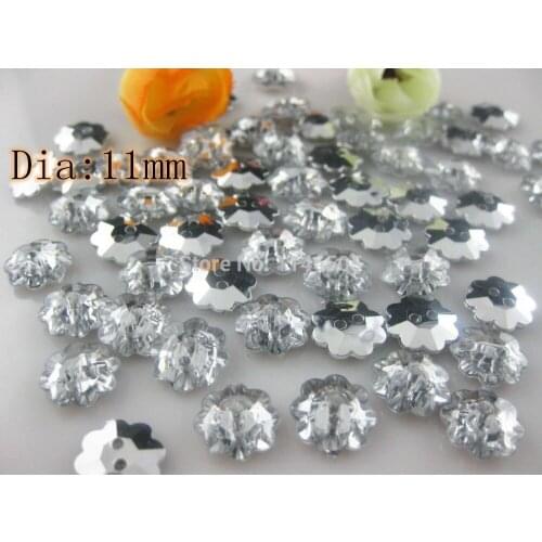 150PCS/lot Flower ACRYLIC rhinestone button SHIRT CRYSTAL buttons clothes accessories crafts 2holes Acrylic botoes scrapbooking