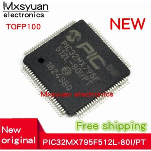 2pcs~20pcs/LOT PIC32MX795F 512L-80I/PT PIC32MX795F512L-80I/PT TQFP100 32-bit microcontroller New original