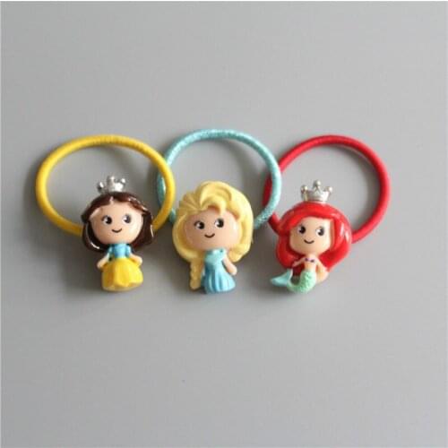 2pcs Disney childrens hair accessories baby princess frozen elsa rabbit crown small hair ring hair rope head rope