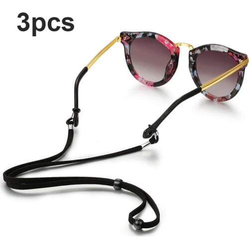 3Pcs Anti-slip Sports Adjustable Sunglasses Reading Glasses Neck Cord Chain