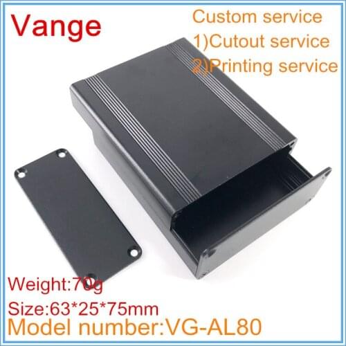 4pcs/lot split type electronic project box 63*25*75mm 6063-T5 Aluminum instrument housing diy for PCB module device