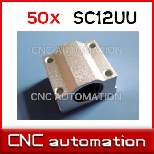 50pcs SC12UU SCS12UU 12mm Linear Motion bearing case unit for cnc router rail