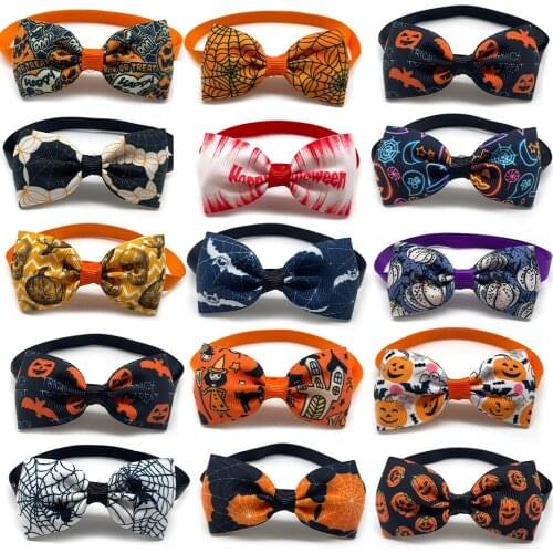 50/100pcs Halloween Dog Accessories Pet Dog Bow Tie Small Dog Bowties Nekties Pet Dog Grooming Accessories Samll Dog Products