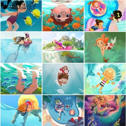 Anime Diamond Painting Cartoon Girl Cross Stitch Embroidery 5D Diy Mosaic Kit Hand Inlaid Gift Design Wall Decoration