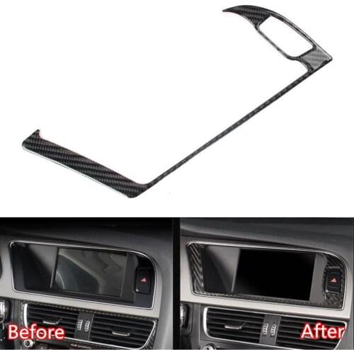 Car Interior Dashboard GPS Navigation Emergency Light Switch Panel Trim Styling Sticker For Audi A4L 2013 2014 2015