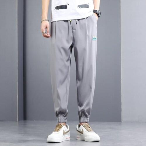 2021 Summer New Mens Thin Casual Pants Elastic Waist Fashion High Quality Breathable Loose Slim Trousers Male Large size M-5XL