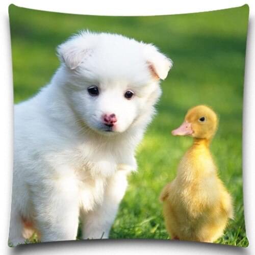 White puppy yellow duck Pillows Case Cotton Polyester Sofa Car Cotton Cushion Cover Creative Decoration Square 5 size 9 style
