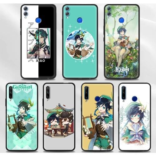 Genshin Impact Venti Game Phone Case For Honor 20 Lite 9X Pro 8X Play 9A 9S 8S 10 30 30i Soft Silicone Black Cover Funda Couqe