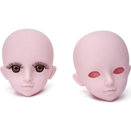 1/3 Practice Makeup Doll Head White Skin Bald Head For 23 inch BJD Dolls Changing Makeup DIY Doll Cosplay Accessories For Girls