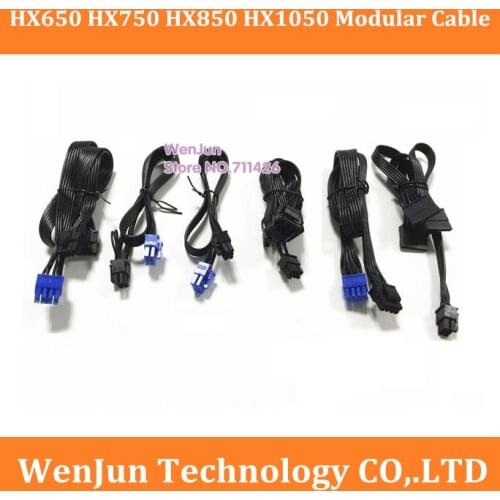 PCI-e 6Pin 1 to 3 IDE SATA Power Supply Cable GPU 8Pin to Dual 6+2Pin for CORSAIR HX1050 HX850 HX750 HX650