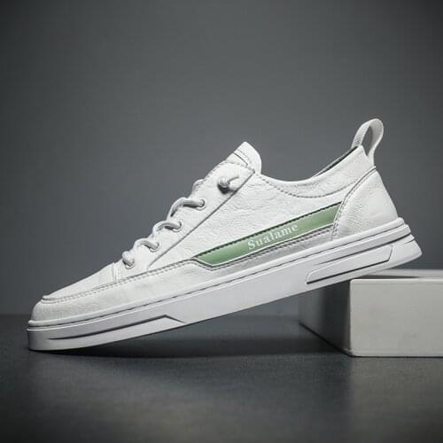 Genuine Leather Shoes Men Sneakers Casual Male White Shoes Fashion Flats Trainer Footwear Outdoor Sports Board Shoes
