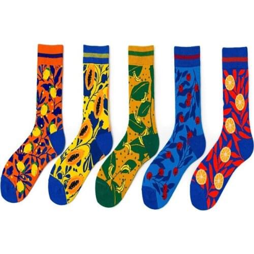 Lemon, Cherry, Papaya, banana fruit series personality creativity, couples socks cotton socks C66