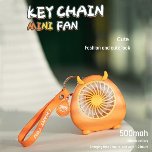 Mini Portable Pocket Handheld Lovely Fan Lanyard Desktop USB Charging Fan Silent for Desk Office Household Bedroom Outdoor