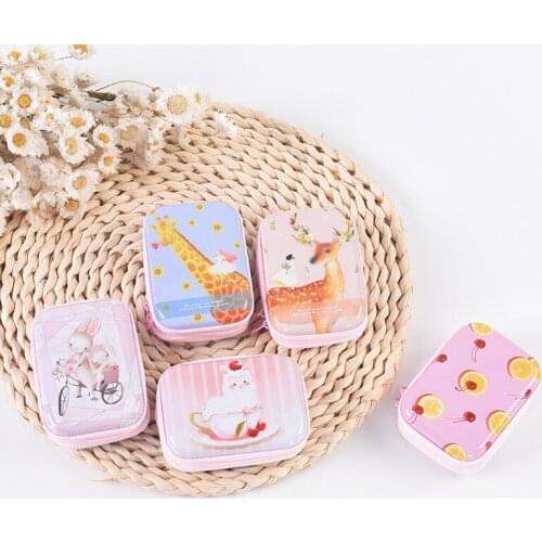Tinplate Mini Bag earphone coin bag Rectangular storage bag Coin Purse Porte Monnaie Femme Pochette Cute Wallet Little Bag