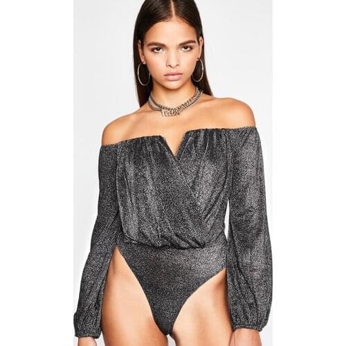 2021 Fashion Womens Solid Color Jumpsuit Top Long-sleeved One-shoulder Pleated Clothing Summer New Ladies Sexy Casual Body Tops