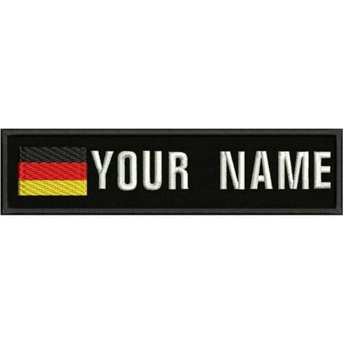 German flag Germany 10X2.5cm Embroidery Custom Name Text Patch Stripes badge Iron On Or Velcro Backing Patches For Clothes