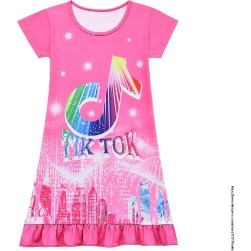 Toddler Baby Girls Tik Tok Princess Dress Summer Teen Girls Dresses Clothes Kids Color Costume Tik Tok Party