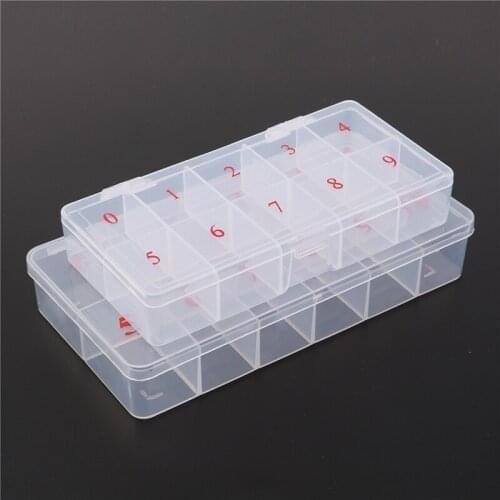 10/11 Natural Cells Fake Manicure Tips Acrylic Plastic False Nail Tips Storage Box Translucent Case Tool