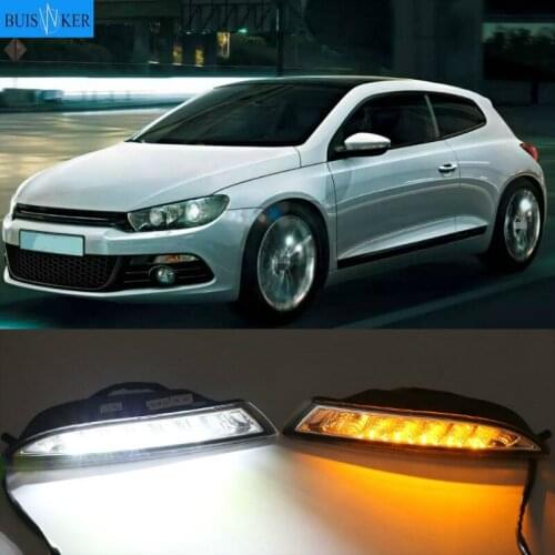For Volkswagen Scirocco 2008-2013 Yellow Turn Signal Relay Waterproof 12V Car LED DRL Daytime Running Light