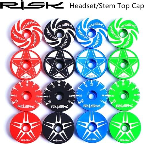 RISK Bicycle Headset Stem Cover Bike Stem Top Cap Lid 28.6mm 1 1/8" Mountain Road Bike Front Fork Aluminium Alloy Headset Lid