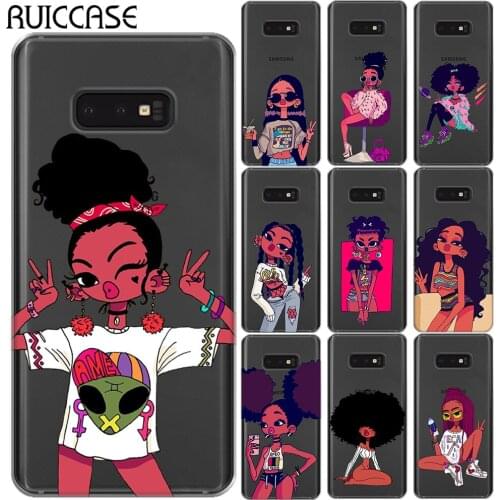 For Samsung Galaxy A10 A30 A50 M10 M20 M30 S10E S10 Plus E Silicon Case Afro Black Girl Magic Melanin Poppin Soft TPU Back Cover