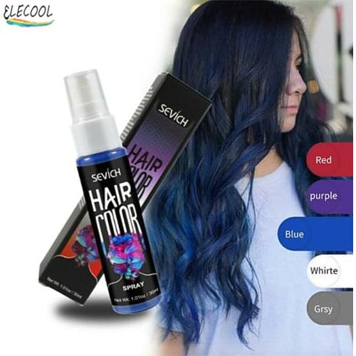 ELECOOL Hair Spray Instant Hair Color Styling Tool Dry 6 Color Sevich Cosplay Portable Quick Party Hair Color Glitter Disposable