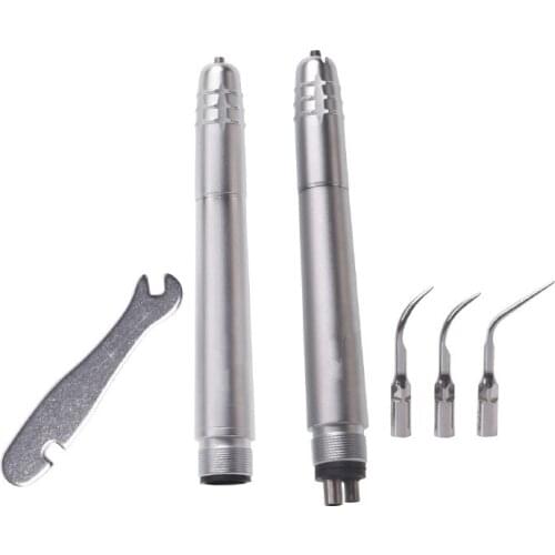 Dental Ultrasonic Air Scaler with 3 Tips Tooth Calculus Remover Cleaning 2/4 Holes Handpiece Whiten Tooth Cleaner Dentist Lab