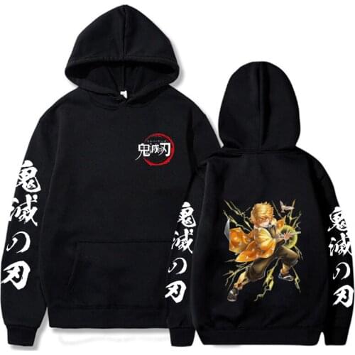 2021 Hoodie Demon Slayer Zenitsu Fashion Long Sleeve Casual Loose Print Anime Unisex Winter