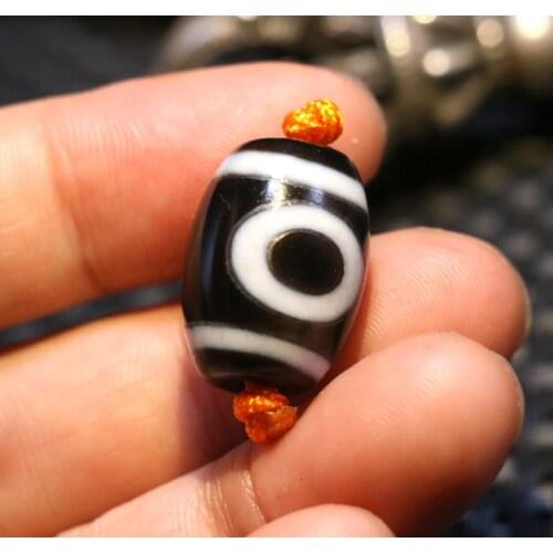 Treasure Unique Magic Power Tibetan Old Agate Silver Inlaid Heaven&Earth Daluo dZi Bead Totem Timestown UPD0205A