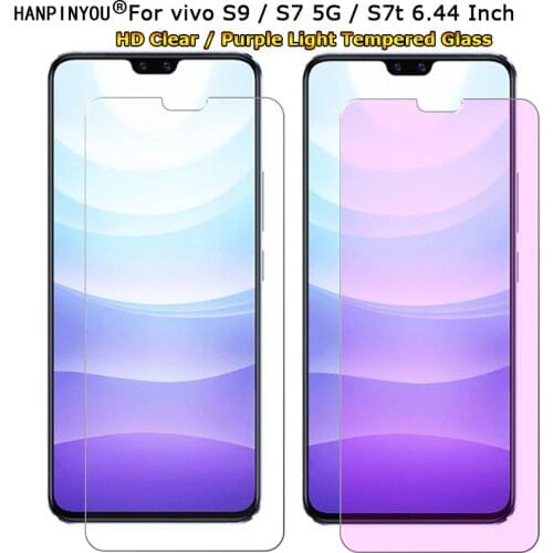 For vivo S9 / S7 5G / S7t Clear / Anti blue Purple Light Ray Eye Care Tempered Glass 9H 2.5D Premium Phone Screen Protector Film
