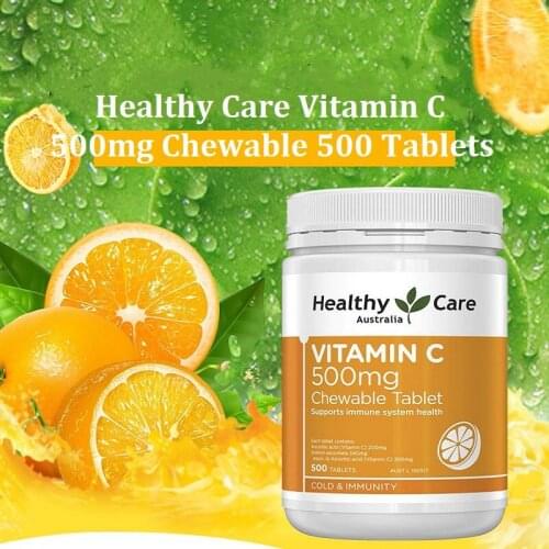 Healthy Vitamin C 500mg Chewable Tablets Vitamins for Men Women Immunity Health & Wellness Products Beauty VC Pills Supplements
