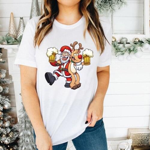Women Short Sleeve T Shirt Watercolor Cartoon Printing Summer Clothes Basic Tshirt Female Tee Tops Ladies White T-shirt